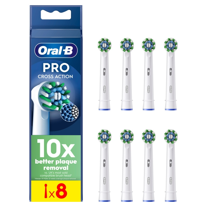 Oral B Pro Cross Action Tandbørstehoveder - Hvid - 8 stk i gruppen SKØNHED & HELSE / Oral pleje / Tilbehør til elektriske tandbørster hos TP E-commerce Nordic AB (D28912)