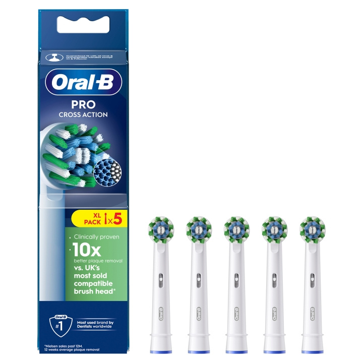 Oral B Pro Cross Action Tandbørstehoveder - Hvid - 5 stk i gruppen SKØNHED & HELSE / Oral pleje / Tilbehør til elektriske tandbørster hos TP E-commerce Nordic AB (D28913)