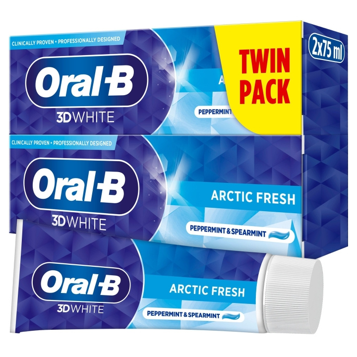 Oral B 3D White Arctic Fresh Tandpasta - 2x75 ml i gruppen SKØNHED & HELSE / Oral pleje / Whitening produkter hos TP E-commerce Nordic AB (D28918)