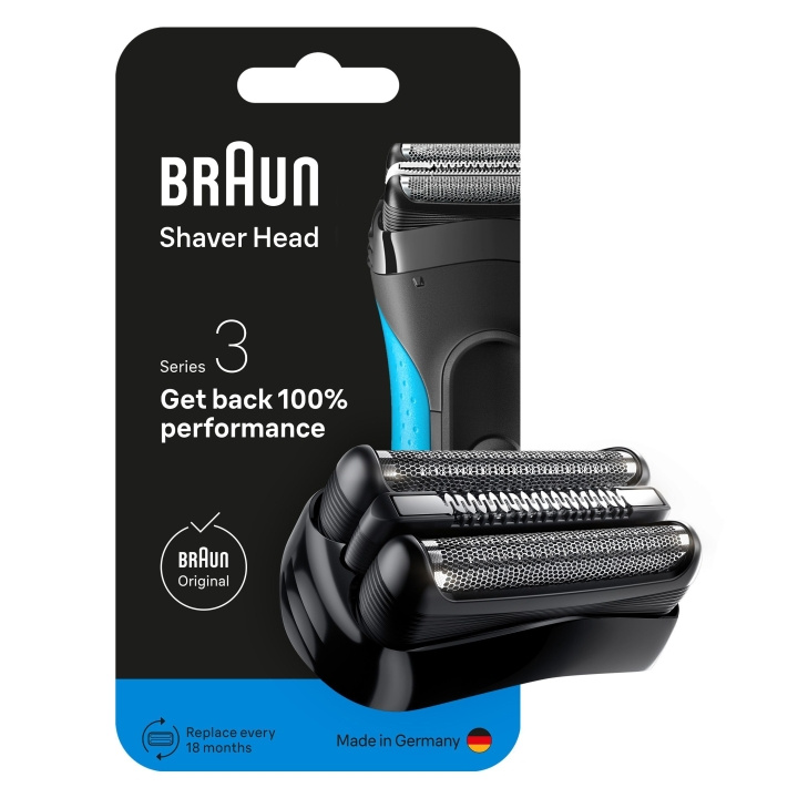 Braun Series 3 elektrisk barbermaskine ORIGINAL udskiftningshoved, 21B - Sort i gruppen SKØNHED & HELSE / Hår og styling / Barbering og trimning / Barbermaskiner hos TP E-commerce Nordic AB (D28929)