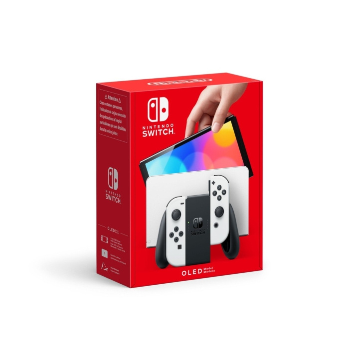 Nintendo Switch OLED-konsol med Joy-Con sort og hvid i gruppen HJEMMEELEKTRONIK / Spilkonsoller og tilbehør / Nintendo Switch hos TP E-commerce Nordic AB (D29014)