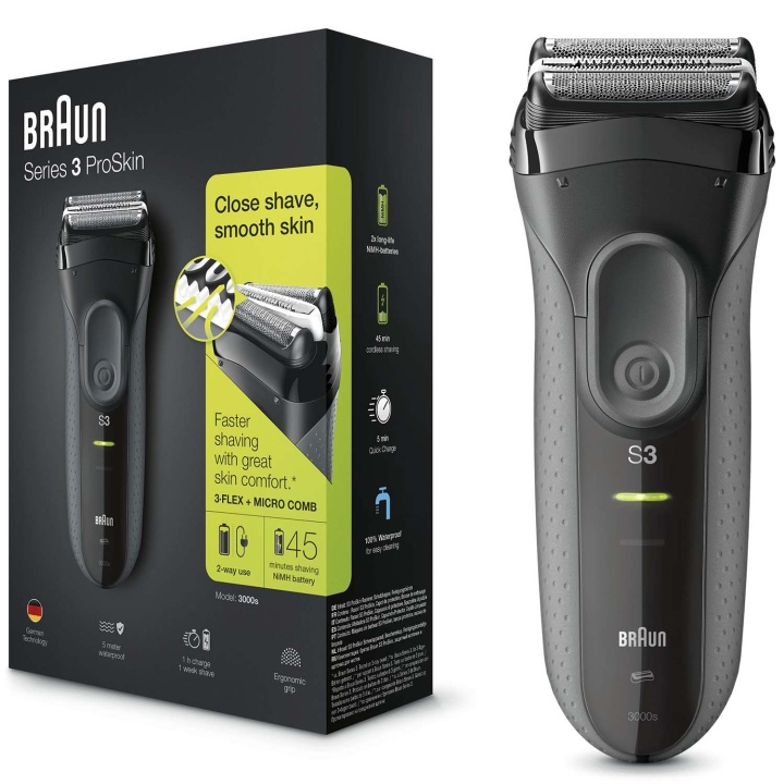 Braun Rakapparat 3000 BLK/GREY BOX MN i gruppen SKØNHED & HELSE / Hår og styling / Barbering og trimning / Barbermaskiner hos TP E-commerce Nordic AB (D29111)