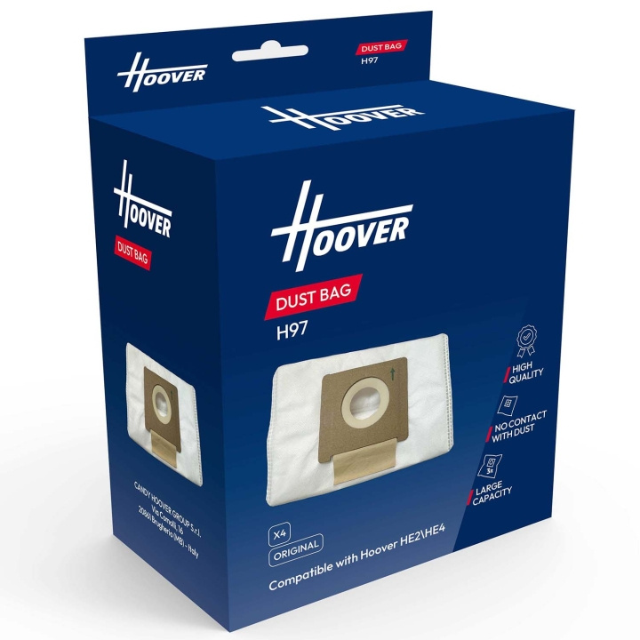 Hoover Dammsugarpåsar H97 för HE2/HE4 4-Pack i gruppen HJEM, HUS & HAVE / Rengøringsmidler / Støvsugere og tilbehør / Tilbehør / Støvsugerposer hos TP E-commerce Nordic AB (D29115)