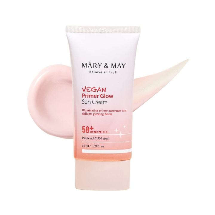 Mary&May Vegan Primer Glow Sun Cream SPF50+ PA++++ - Subtle Pink - 50 ml i gruppen SKØNHED & HELSE / Hudpleje / Tanning / Solbeskyttelse hos TP E-commerce Nordic AB (D29270)