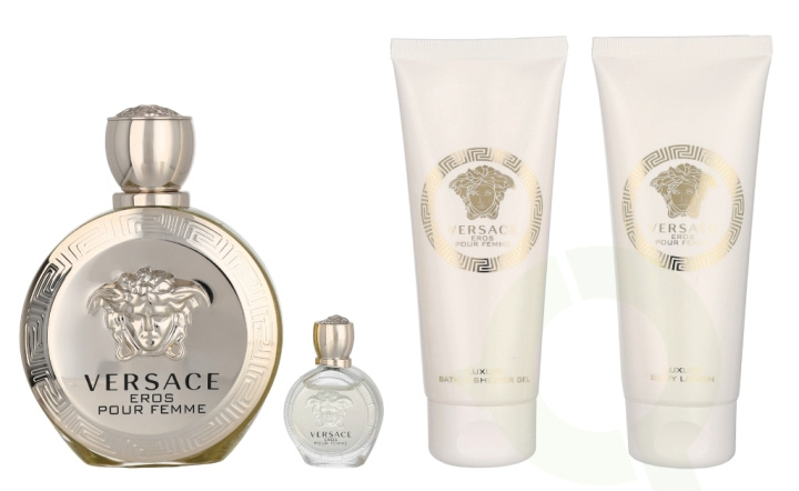 Versace Eros Pour Femme Giftset 305 ml Edp Spray 100ml/Perfumed Shower Gel 100ml/Perfumed Body Lotion 100ml/Edp 5 ml i gruppen SKØNHED & HELSE / Duft & Parfume / Parfume / Parfume kasser hos TP E-commerce Nordic AB (D29546)