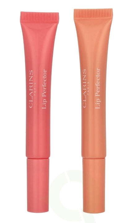 Clarins Natural Lip Perfector Set 24 ml #01 Rose Shimmer 12ml/ #02 Apricot Shimmer 12ml i gruppen SKØNHED & HELSE / Makeup / Læber / Læbepomade hos TP E-commerce Nordic AB (D29594)