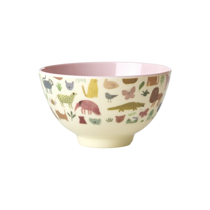 RICE Melaminskål Lille 300 ml Pink Sweet Jungle Print i gruppen LEGETØJ, BØRN & BABY / Mad & Drikke / Børnebestik og tallerkener hos TP E-commerce Nordic AB (D29687)