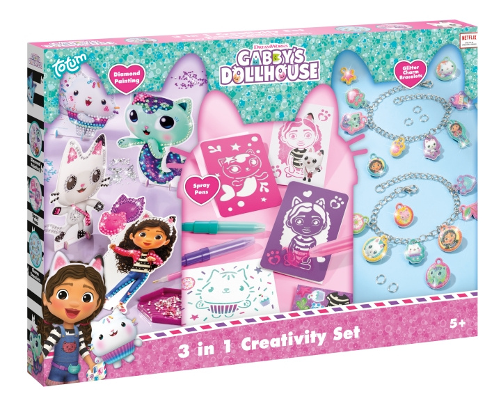 Totum Gabby\'s Dollhouse 3 i 1 kreativt sæt (TT420366) i gruppen LEGETØJ, BØRN & BABY / Legetøj / Hobbyartikler hos TP E-commerce Nordic AB (D29713)