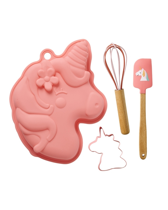 RICE Bagesæt Unicorn Love - Pink - Sæt med 4 stk i gruppen LEGETØJ, BØRN & BABY / Legetøj / Legesæt hos TP E-commerce Nordic AB (D29882)