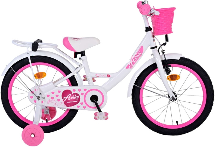 Volare Børnecykel 18 - Ashley White (51801) i gruppen LEGETØJ, BØRN & BABY / Udeleg & Sport / Cykler og scootere hos TP E-commerce Nordic AB (D29890)