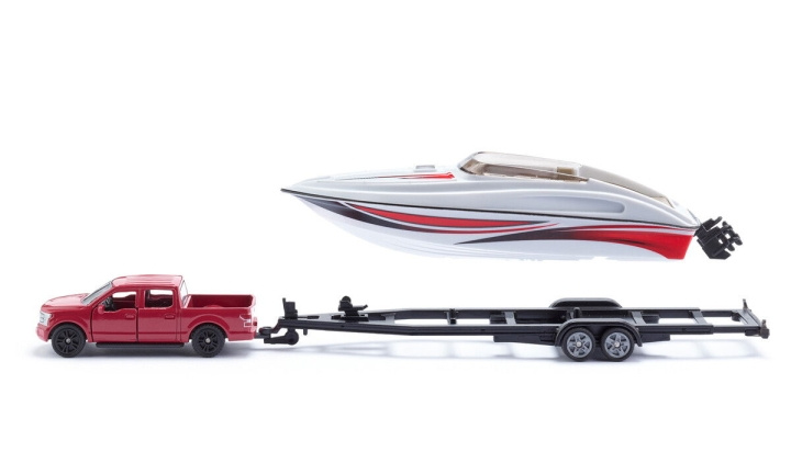 SIKU Ford F150 med motorbåd (313-2568) i gruppen LEGETØJ, BØRN & BABY / Legetøj / Legetøjsbiler hos TP E-commerce Nordic AB (D29944)