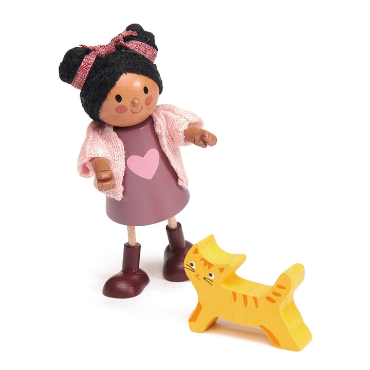 Tender Leaf Dukkehusfigur - Ayana og kat - (TL8148) i gruppen LEGETØJ, BØRN & BABY / Legetøj / Docks og tilbehør hos TP E-commerce Nordic AB (D30076)