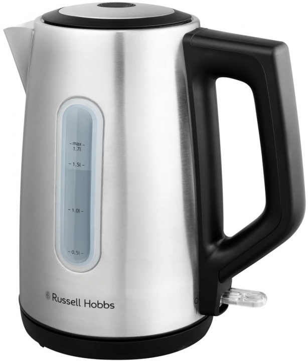 Russell Hobbs Heaton Brushed Kettle - børstet rustfrit stål med sorte detaljer - 1,7 l i gruppen HJEM, HUS & HAVE / Husholdningsapparater / Vand & Juice / Elkedel hos TP E-commerce Nordic AB (D30180)