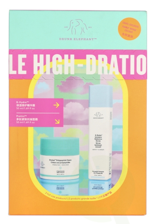 Drunk Elephant The Mile High-Dration Giftset 100 ml Cream 50ml/Serum 50ml i gruppen SKØNHED & HELSE / Hudpleje / Ansigt / Dagcreme hos TP E-commerce Nordic AB (D30696)