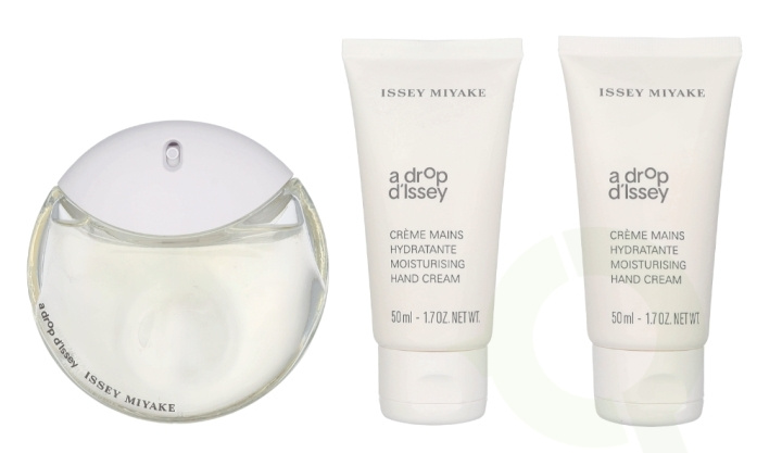 Issey Miyake A Drop D\'Issey Giftset 150 ml Edp Spray 50ml/2x Hand Cream 50ml i gruppen SKØNHED & HELSE / Duft & Parfume / Parfume / Parfume kasser hos TP E-commerce Nordic AB (D30725)