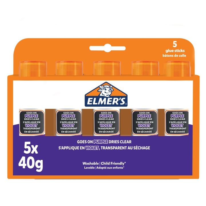 Elmer\'s Disappearing Purple Glue stick 40 gram (5-pak) (2143884) i gruppen LEGETØJ, BØRN & BABY / Legetøj / Hobbyartikler hos TP E-commerce Nordic AB (D30853)