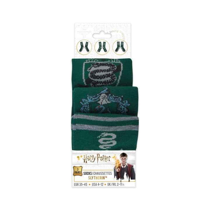 Harry Potter Slytherin - 3 par sokker i gruppen SPORT, FRITID & HOBBY / Sjove gadgets / Sjove gadgets hos TP E-commerce Nordic AB (D30876)