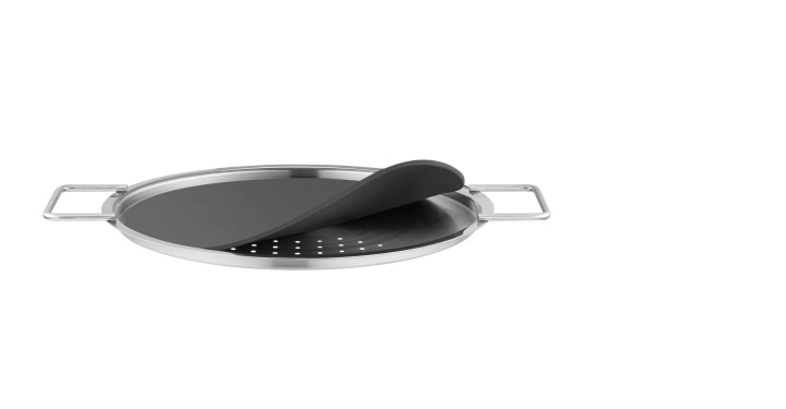 Eva Trio Afdrypningslåg - sort/stål - 24 cm i gruppen HJEM, HUS & HAVE / Køkkenredskaber / Øvrige køkkenredskaber hos TP E-commerce Nordic AB (D31065)