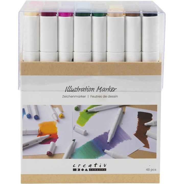 Creative Toys Creativ - Illustration Marker, linje 1+8 mm, standardfarver, 48stk/ 1 pakke - () i gruppen LEGETØJ, BØRN & BABY / Legetøj / Hobbyartikler hos TP E-commerce Nordic AB (D31186)