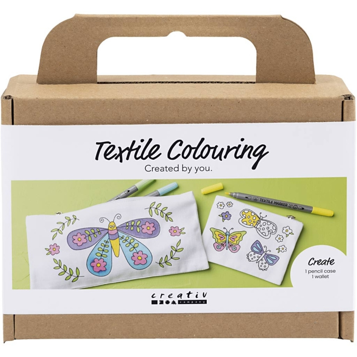 Creative Toys Creative - Mini Craft Kit Textile Colouring, sommerfugle, pastelfarver, 1 pakke - () i gruppen LEGETØJ, BØRN & BABY / Legetøj / Hobbyartikler hos TP E-commerce Nordic AB (D31189)
