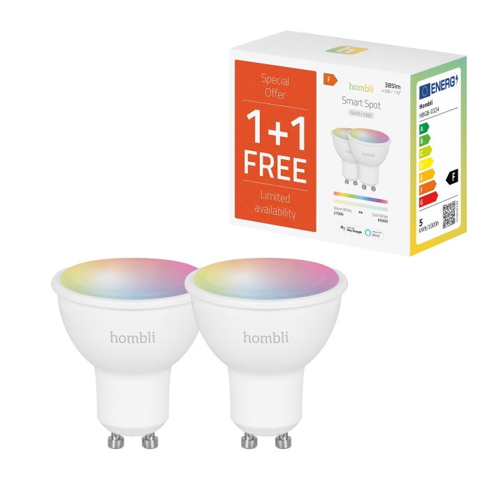 Hombli Smart Spot 5W RGB & CCT (GU10) V2, Kampagnepakke i gruppen HJEM, HUS & HAVE / Smart hjem / Smart plugs hos TP E-commerce Nordic AB (D31193)