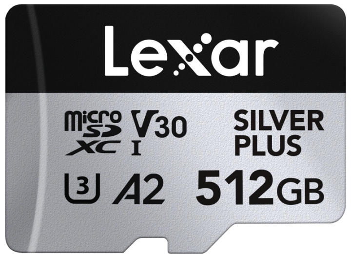 Lexar microSDXC Professional SILVER Plus UHS-I/U3/A2/4K R205/W150 (V30) - SILVER - 512GB i gruppen HJEMMEELEKTRONIK / Lagringsmedier / Hukommelseskort / MicroSD/HC/XC hos TP E-commerce Nordic AB (D31236)