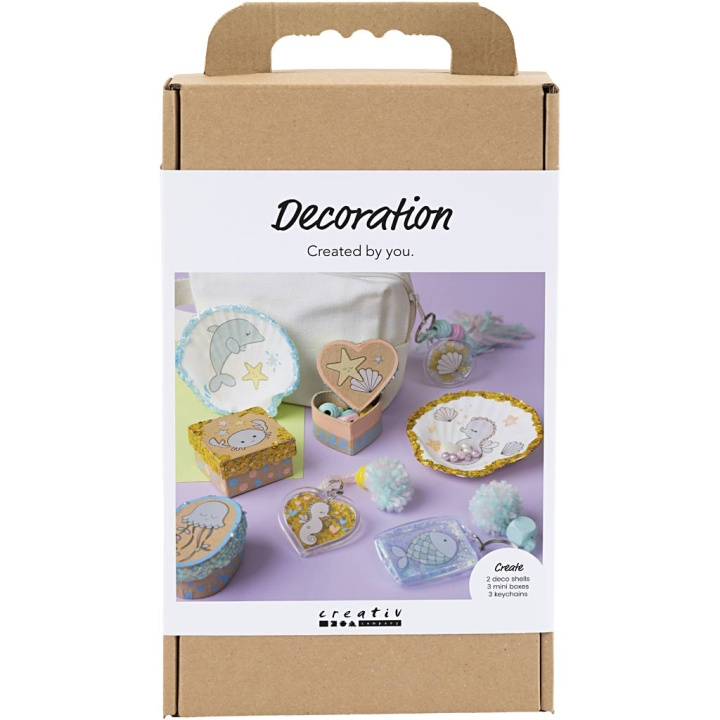 Craft Kit Decoration - Boxes - shells - key rings - pastel colours (977847) i gruppen LEGETØJ, BØRN & BABY / Legetøj / Hobbyartikler hos TP E-commerce Nordic AB (D31401)