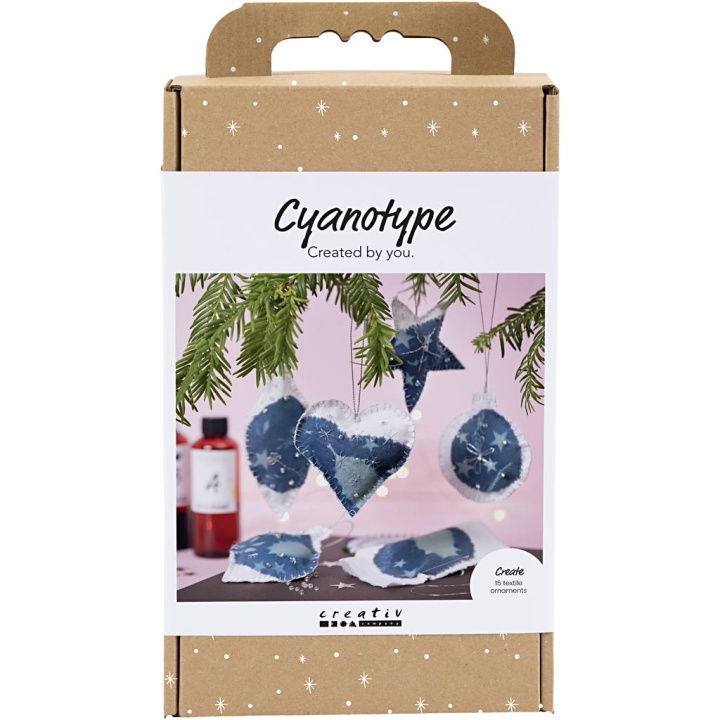 Craft Kit Cyanotype - Cyanotype-juledekorationer - blå - sølv (977848) i gruppen LEGETØJ, BØRN & BABY / Legetøj / Hobbyartikler hos TP E-commerce Nordic AB (D31403)