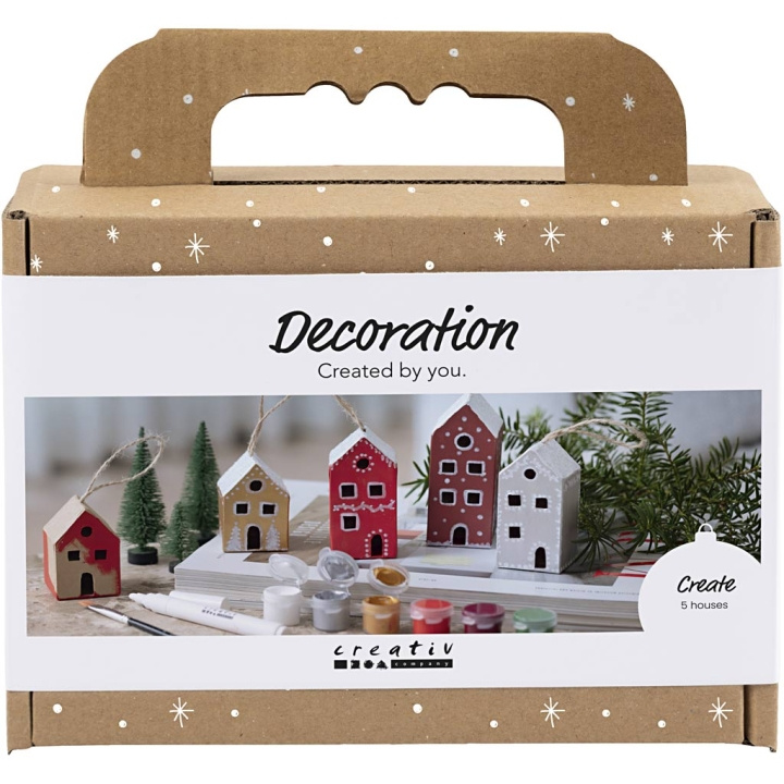 Mini Craft Kit Dekoration - Huse - julefarver (977825) i gruppen SPORT, FRITID & HOBBY / Hobby / DIY Kit hos TP E-commerce Nordic AB (D31435)