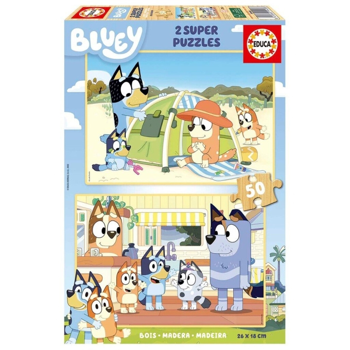 Educa Bluey 2 X 50 puslespil træ (80-19408) i gruppen LEGETØJ, BØRN & BABY / Legetøj / børns puslespil hos TP E-commerce Nordic AB (D31529)