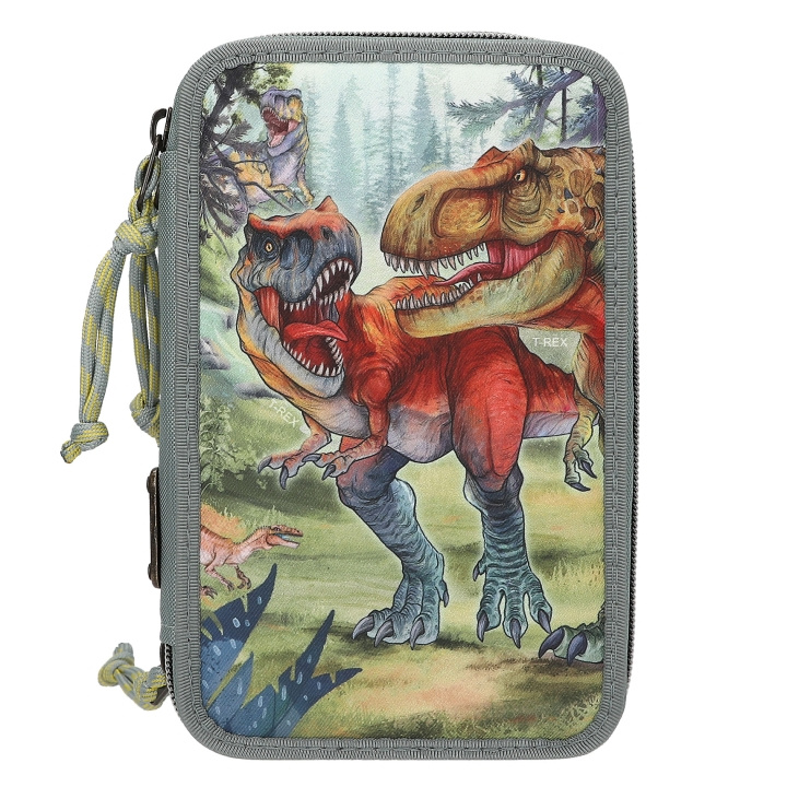 Dino World Tredobbelt penalhus BITE - grågrøn i gruppen LEGETØJ, BØRN & BABY / Legetøj / Penalhus hos TP E-commerce Nordic AB (D31532)