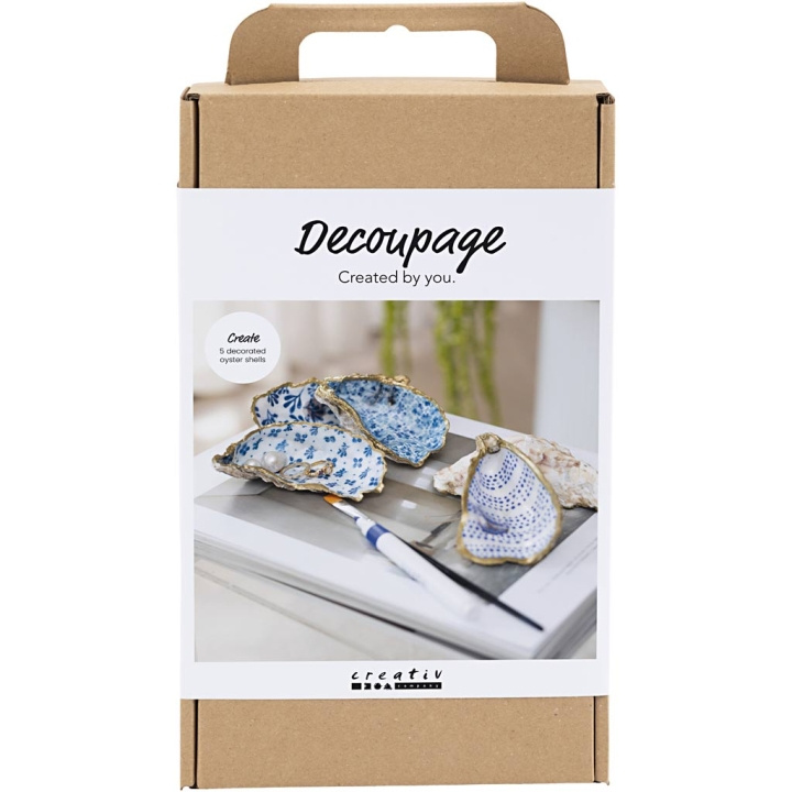 Creative Toys Creativ - Craft Kit Decoupage, Østersskaller, blå, (977787) i gruppen LEGETØJ, BØRN & BABY / Legetøj / Hobbyartikler hos TP E-commerce Nordic AB (D31553)