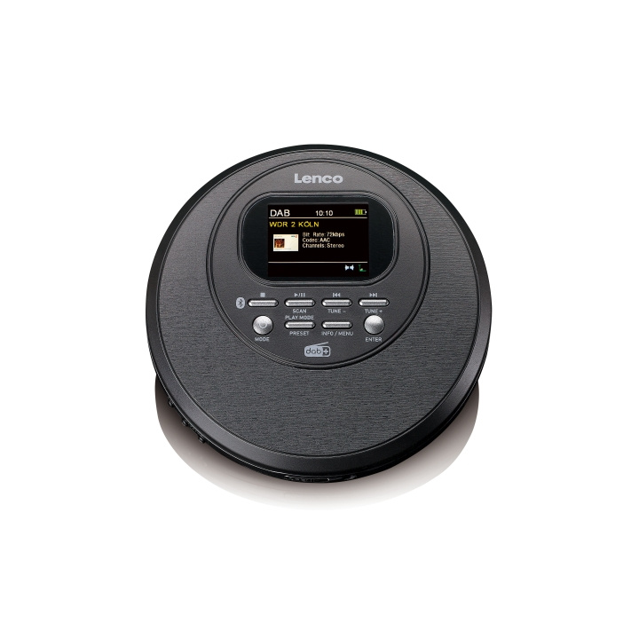 Lenco Discman med DAB Bluetooth® og farve TFT Sort i gruppen HJEMMEELEKTRONIK / Lyd & billede / Hjemmebiograf, HiFi & Bærbar / Bærbar musikafspiller / CD-afspiller hos TP E-commerce Nordic AB (D32166)