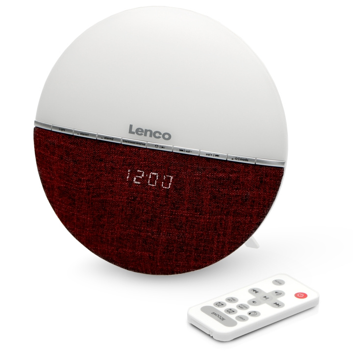 Lenco FM-vækkeursradio - Vågn op-lys med Bluetooth® Red i gruppen HJEM, HUS & HAVE / Ure og tællere / Vækkeure hos TP E-commerce Nordic AB (D32180)