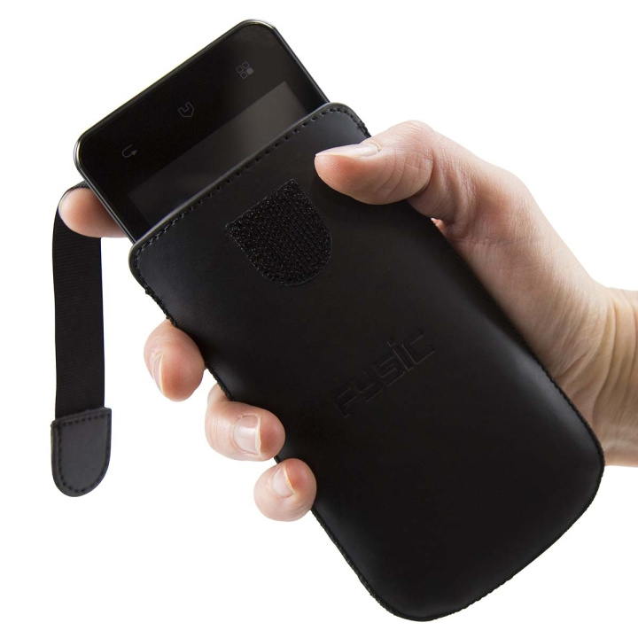 Fysic Leather cover for FMA-5000, black i gruppen SMARTPHONES & TABLETS / Mobil Beskyttelse / Andre modeller hos TP E-commerce Nordic AB (D32247)