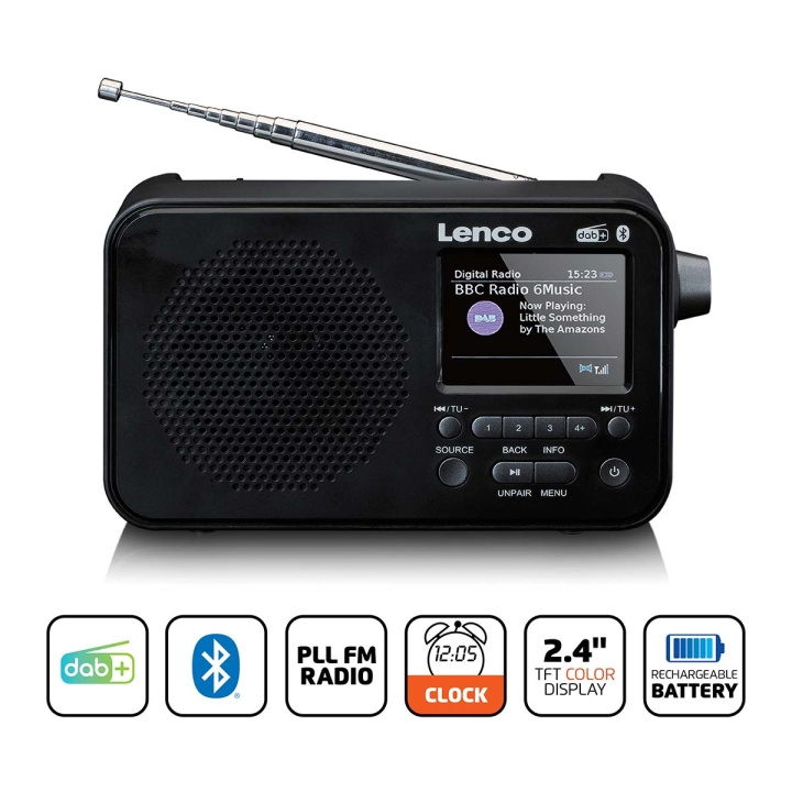 Lenco Bærbar DAB+ FM-radio med Bluetooth® 2,4