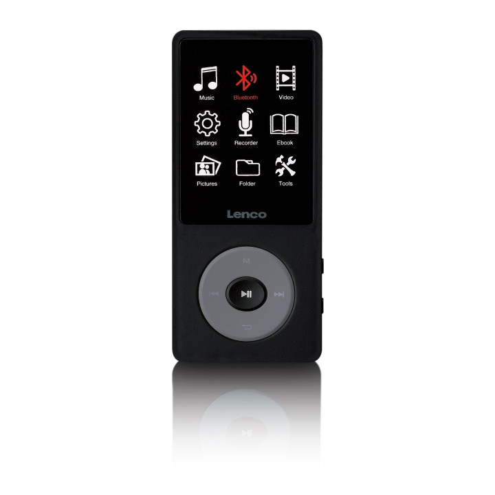 Lenco MP3/MP4-afspiller med Bluetooth® og 8 GB intern hukommelse Sort i gruppen HJEMMEELEKTRONIK / Lyd & billede / Hjemmebiograf, HiFi & Bærbar / Bærbar musikafspiller / MP3-afspillere hos TP E-commerce Nordic AB (D32442)