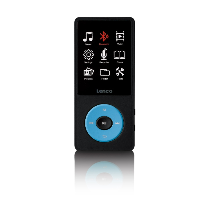 Lenco MP3/MP4-afspiller med Bluetooth® og 8 GB intern hukommelse Blå i gruppen HJEMMEELEKTRONIK / Lyd & billede / Hjemmebiograf, HiFi & Bærbar / Bærbar musikafspiller / MP3-afspillere hos TP E-commerce Nordic AB (D32443)