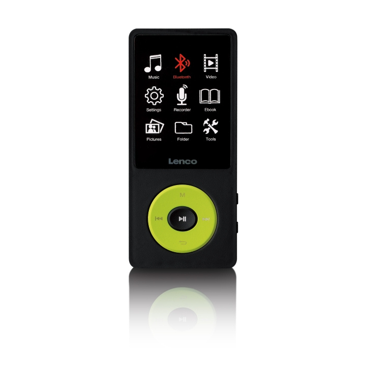 Lenco MP3/MP4-afspiller med Bluetooth® og 8 GB intern hukommelse Green i gruppen HJEMMEELEKTRONIK / Lyd & billede / Hjemmebiograf, HiFi & Bærbar / Bærbar musikafspiller / MP3-afspillere hos TP E-commerce Nordic AB (D32444)