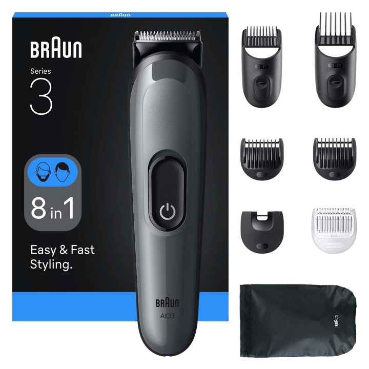 Braun Alt-i-en plejesæt Serie 3 8-i-1 AIO3540 i gruppen SKØNHED & HELSE / Hår og styling / Barbering og trimning / Hårtrimmere hos TP E-commerce Nordic AB (D32473)
