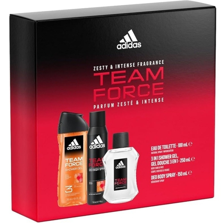 Adidas Giftset Adidas Team Force Edt 100ml + Shower Gel 250ml + Deo 150ml i gruppen SKØNHED & HELSE / Gaveæske / Gaveæske til ham hos TP E-commerce Nordic AB (D32498)