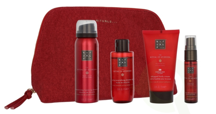 Rituals Ayurveda Travel Exclusives 215 ml Foaming Shower Gel 50ml/Shower Oil 75ml/Body Cream 70ml/Body Mist 20ml i gruppen SKØNHED & HELSE / Gaveæske / Gaveæske til hende hos TP E-commerce Nordic AB (D32635)