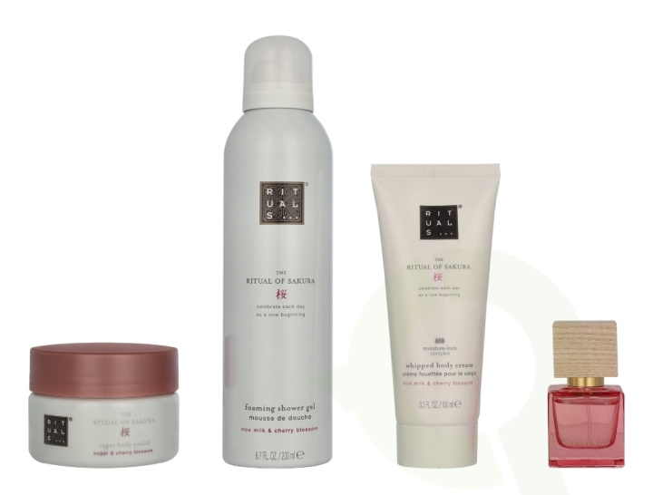Rituals Sakura Medium Giftset 2025 440 ml Body Cream 100ml/Body Scrub 125g/Foaming Shower Gel 200ml/Travel - Rêve de Hanami 15ml i gruppen SKØNHED & HELSE / Gaveæske / Gaveæske til hende hos TP E-commerce Nordic AB (D32637)