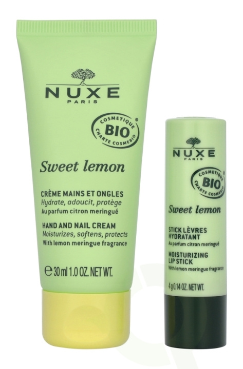 Nuxe Sweet Lemon Kit 34 ml Softening Lip Stick 4g/Hand And Nail Cream 30ml i gruppen SKØNHED & HELSE / Manicure / pedicure / Håndcreme hos TP E-commerce Nordic AB (D32662)