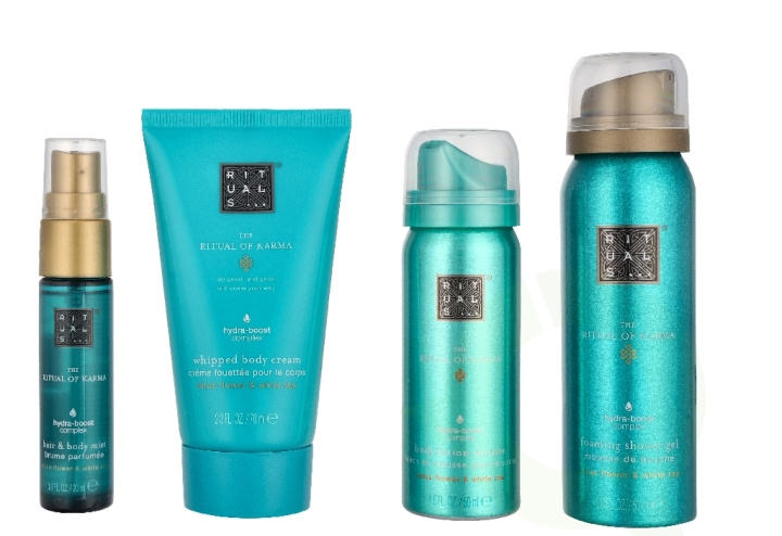 Rituals Karma Small Giftset 190 ml Hair & Body Mist 20ml/48h Hydrating Body Cream 70ml/Foaming Shower Gel 50ml/Body Lotion Mousse 50ml i gruppen SKØNHED & HELSE / Gaveæske / Gaveæske til hende hos TP E-commerce Nordic AB (D32806)
