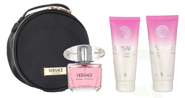 Versace Bright Crystal Giftset 290 ml Edt Spray 90ml/Body Lotion 100ml/Shower Gel 100ml/Pouch i gruppen SKØNHED & HELSE / Gaveæske / Gaveæske til hende hos TP E-commerce Nordic AB (D32816)