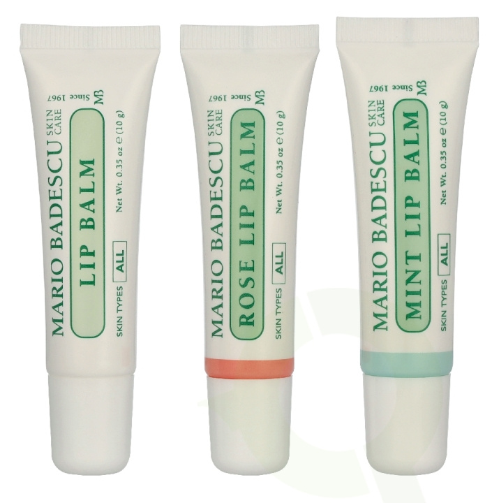 Mario Badescu Lip Balm Trio Giftset 30 g Oiginal 10g/Rose 10g/Mint 10g i gruppen SKØNHED & HELSE / Makeup / Læber / Læbepomade hos TP E-commerce Nordic AB (D32825)