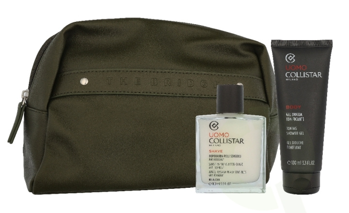 Collistar Uomo Set 200 ml Aftershave Sensitive Skin 100 ml / Mini Toning Shower Gel 100 ml / Pouch i gruppen SKØNHED & HELSE / Hudpleje / Kropspleje / Bad & brusecreme hos TP E-commerce Nordic AB (D32836)