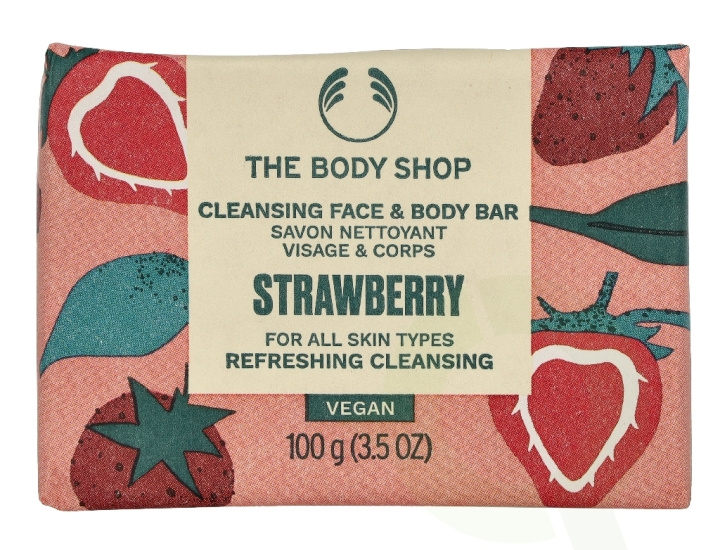 The Body Shop Strawberry Cleansing Face & Body Bar 100 g i gruppen SKØNHED & HELSE / Hudpleje / Kropspleje / Bodymist hos TP E-commerce Nordic AB (D32888)