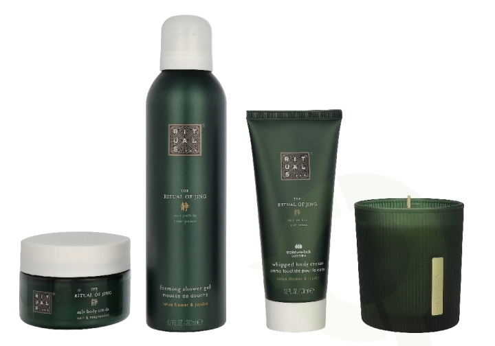 Rituals Jing Medium Giftset 565 ml Scented Candle 140g/Foaming Shower Gel 200ml/Body Cream 100ml/Body Scrub 125g i gruppen SKØNHED & HELSE / Gaveæske / Gaveæske til hende hos TP E-commerce Nordic AB (D32900)
